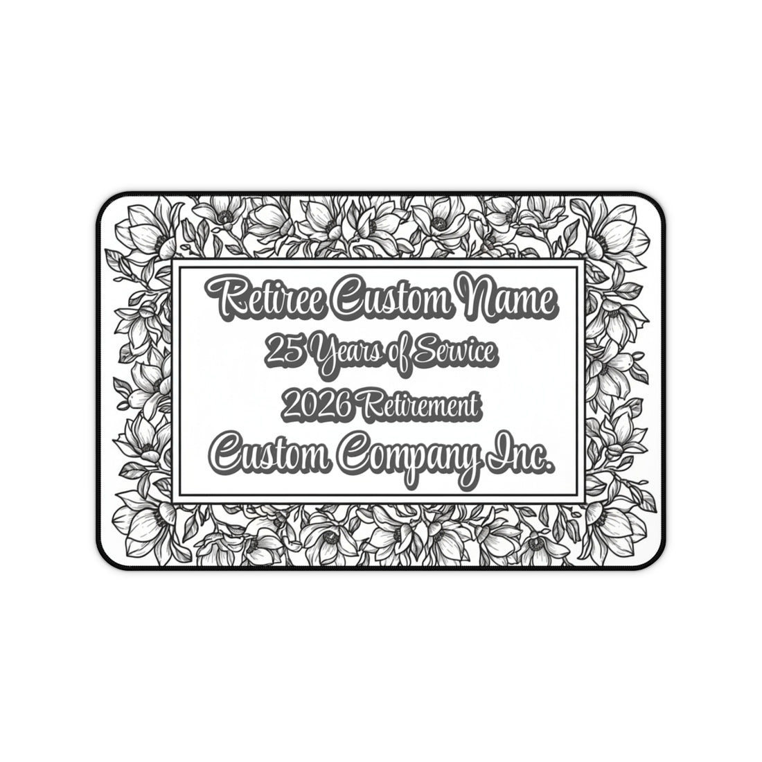 Beautiful Floral Frame Retirement Plaque for Honoree