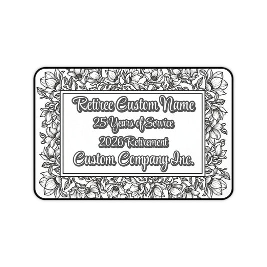 Beautiful Floral Frame Retirement Plaque for Honoree
