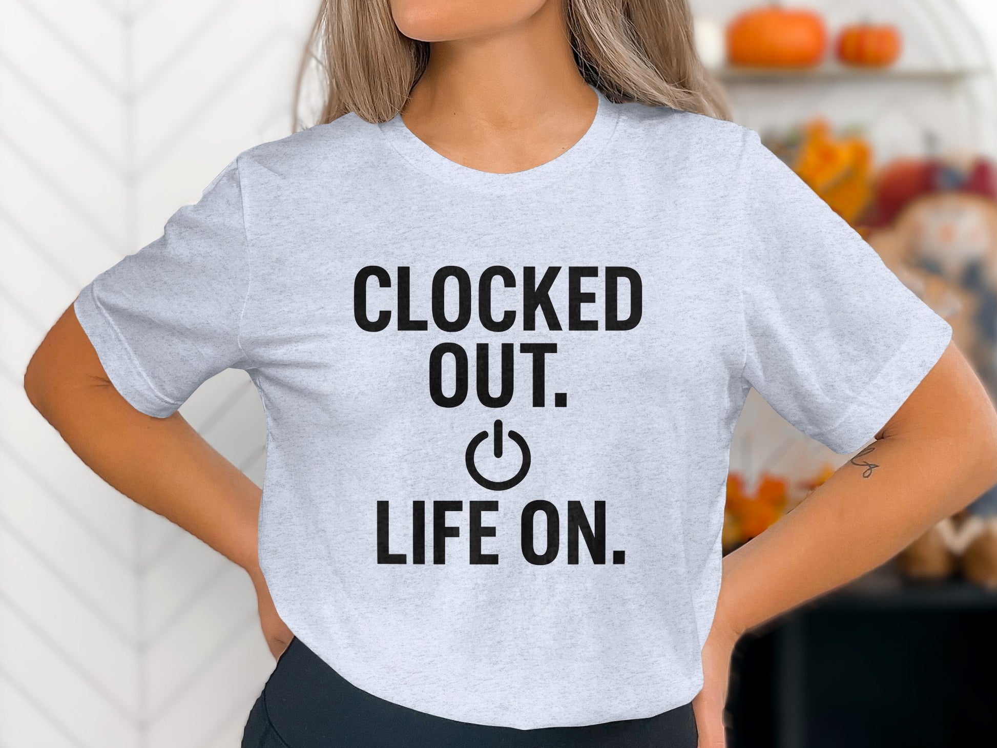 Clocked Out. | Life On. | Retirement Celebration Soft Color Bella T-Shirts - Retiree Gifts Retirement Party