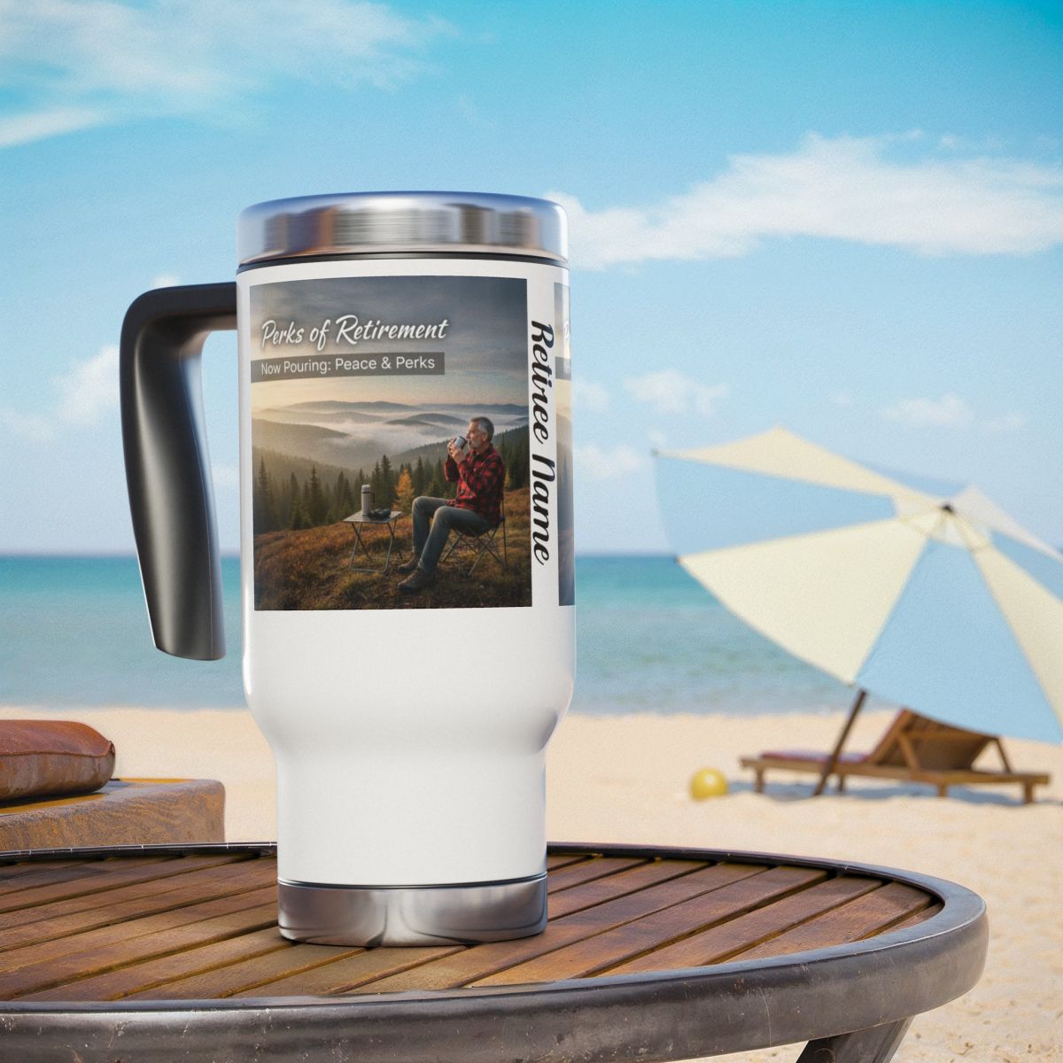 Personalized Perks of Retirement Travel Mug Gift for Retirees