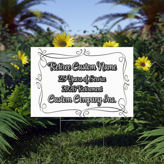 Retirement Custom Yard Sign for 25 Years of Service product type