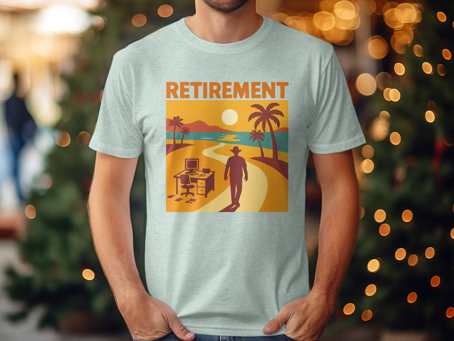 Retirement Graphic Design | A New Path Beckons | Soft Color Bella T-Shirts - Retiree Gifts Retirement Party
