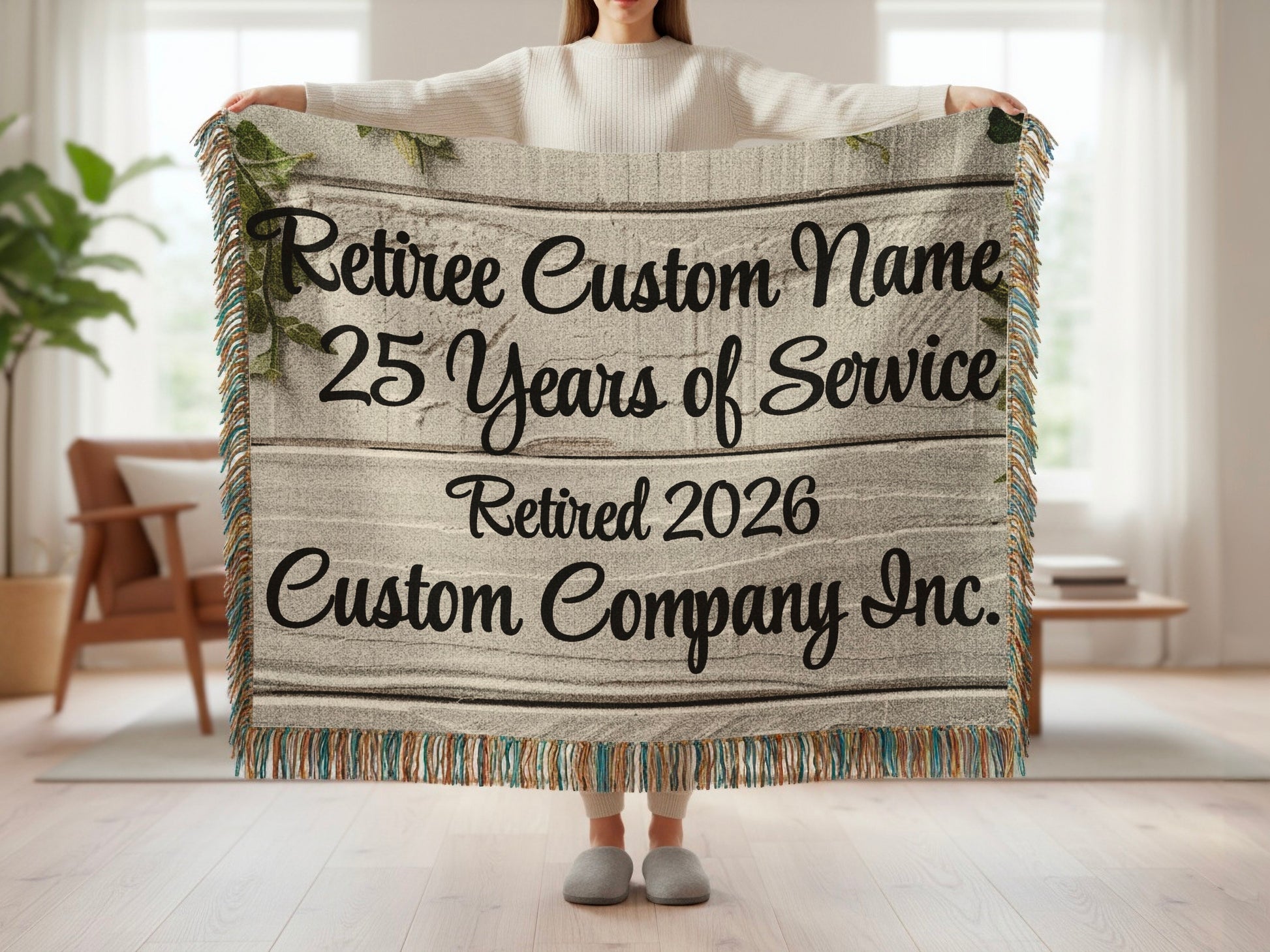 Retiree Custom Name 25 Years of Service Blanket product