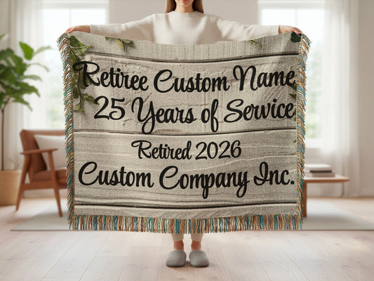 Retiree Custom Name 25 Years of Service Blanket product