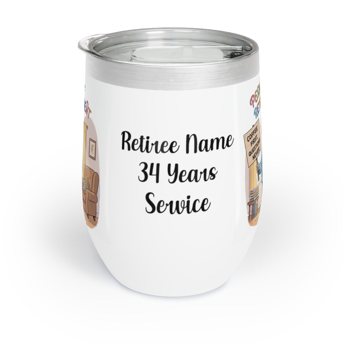 Retiree Name 34 Years Service Flask for Special Occasions