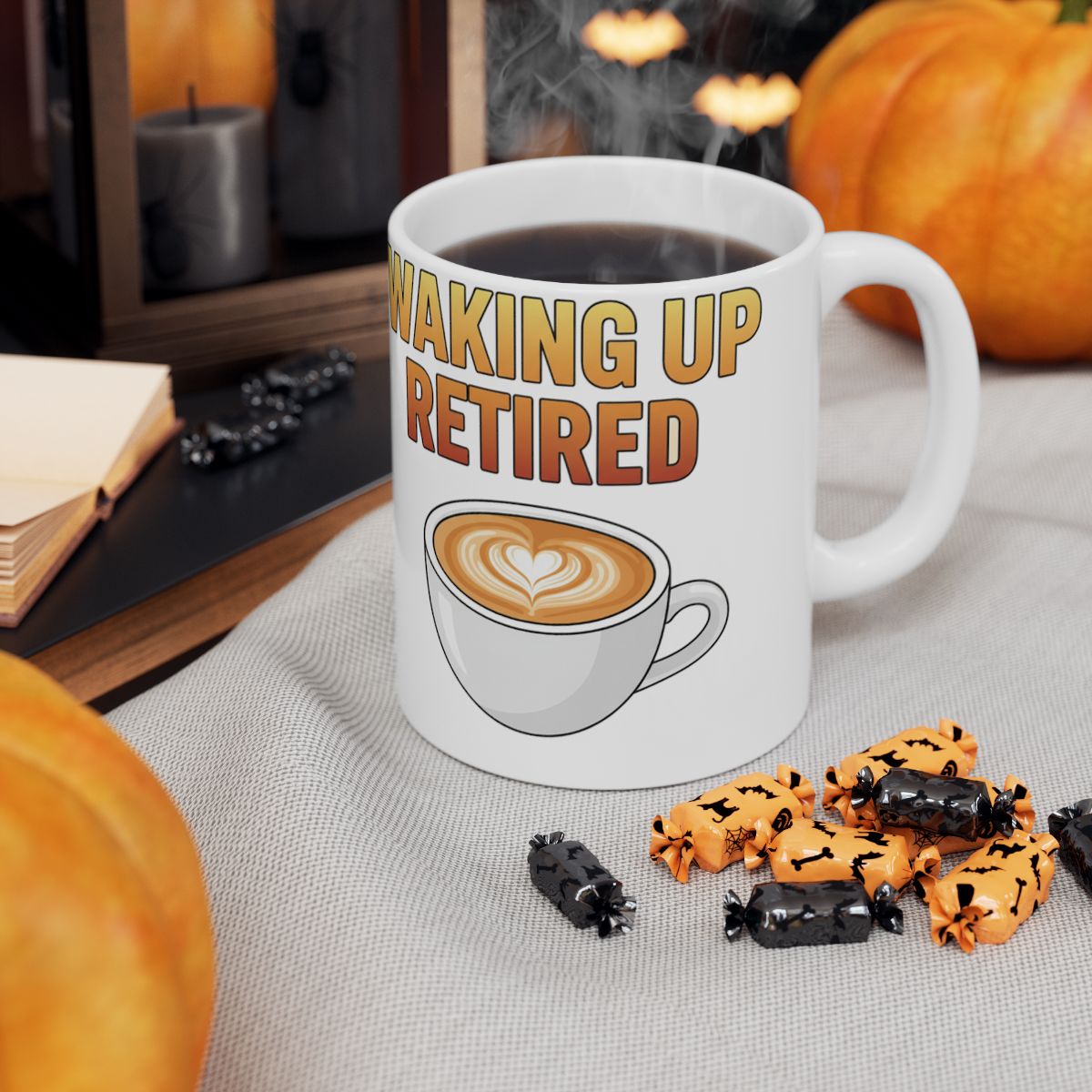 Waking Up Retired Coffee Mug for Halloween Enthusiasts
