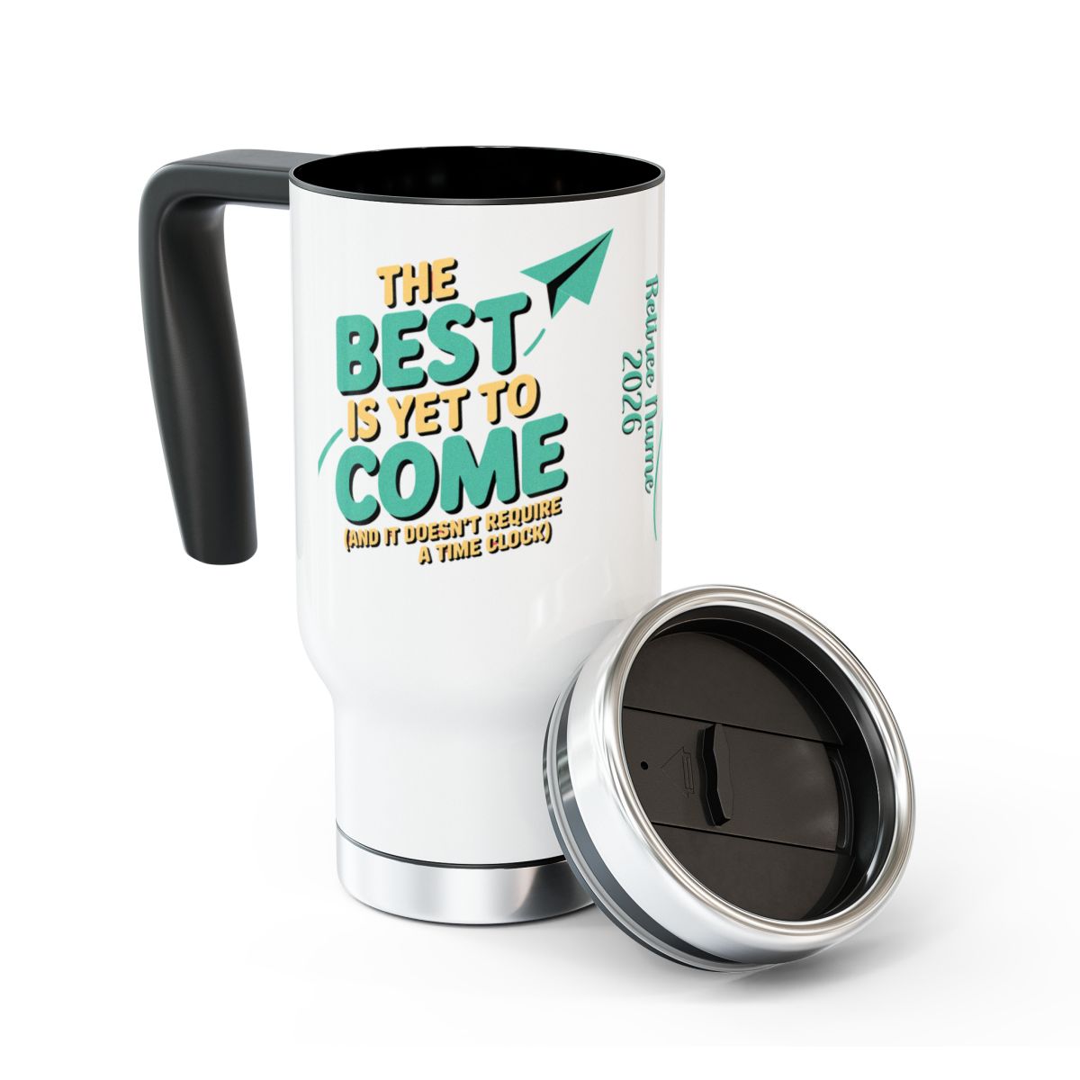 Personalized Retirement Travel Mug (Tumbler) – “Personalized Graduation Travel For Gift” - Retiree Gifts Retirement Party