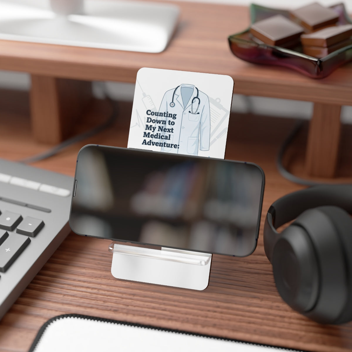 Counting Down To My Next Adventure Retirement |  Retirement | Unique Personalized Phone Stand or Phone Charger - Retiree Gifts Retirement Party