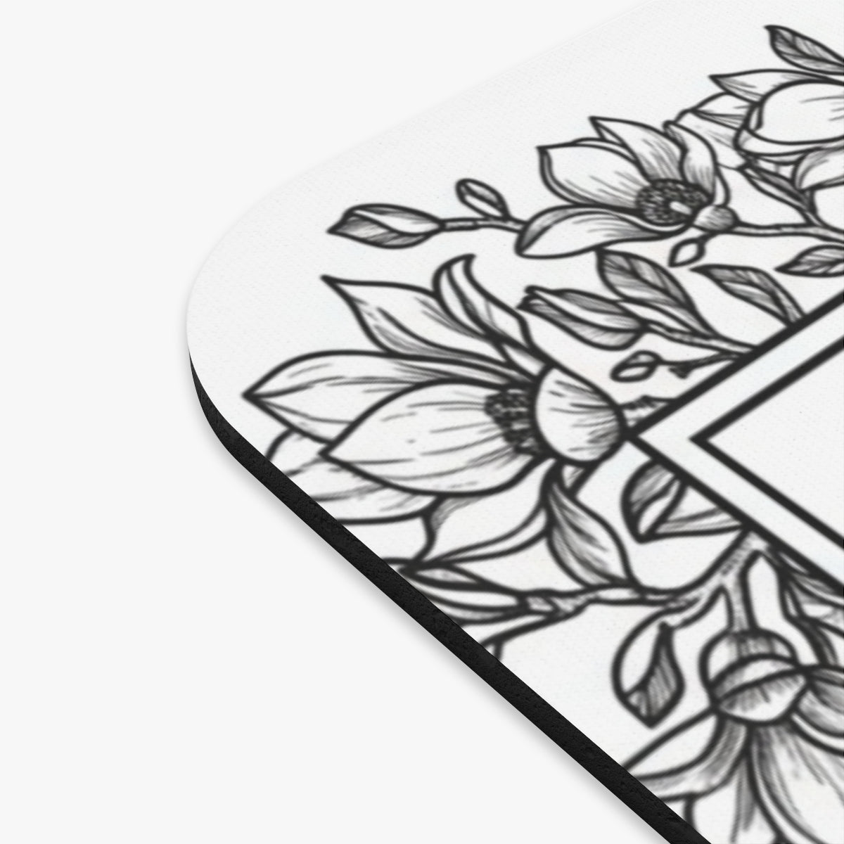 Elegant Floral Design Black and White Mousepad
