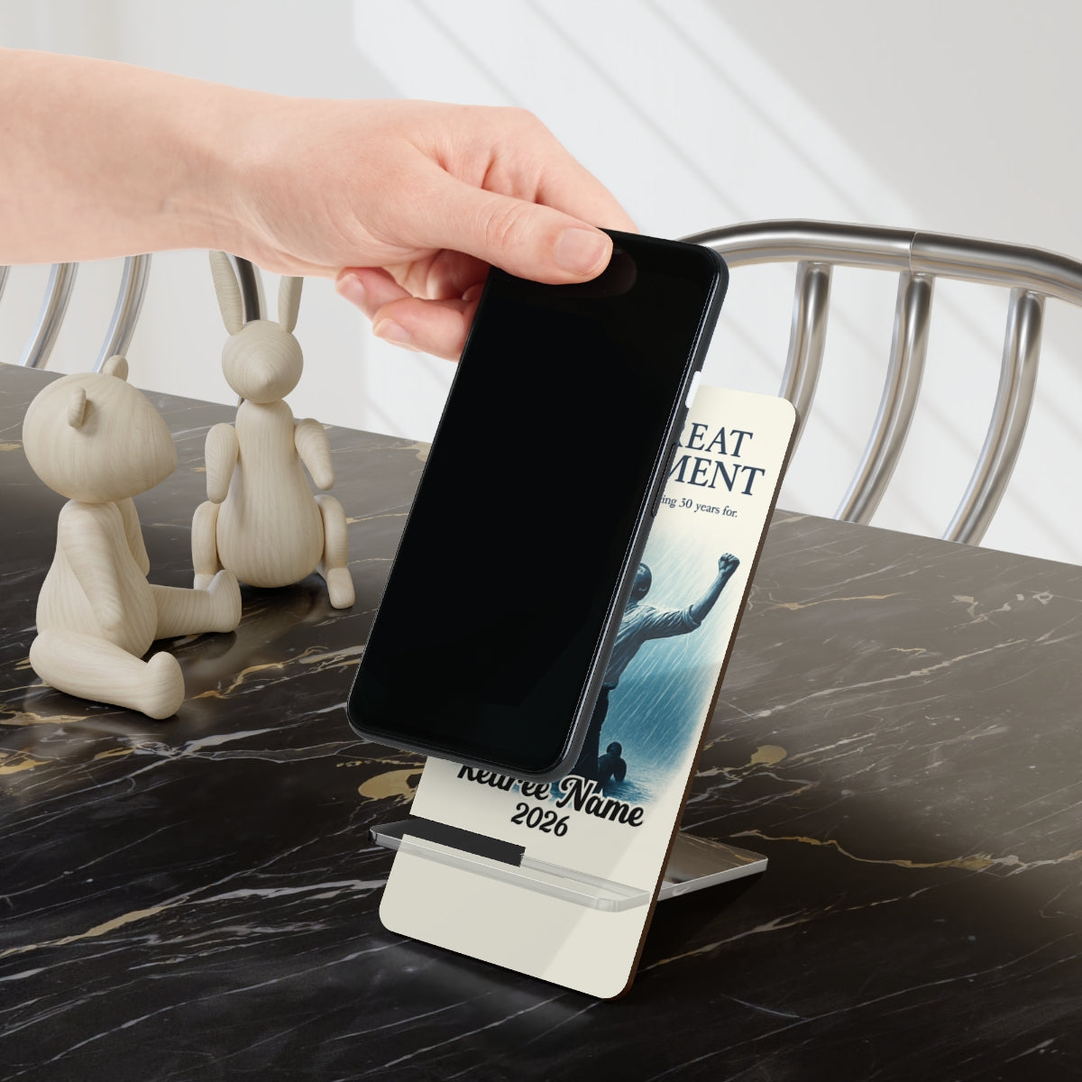 The Great Retirement | Some dreams are worth waiting for | Personalized Mobile Phone Display Stand - Retiree Gifts Retirement Party