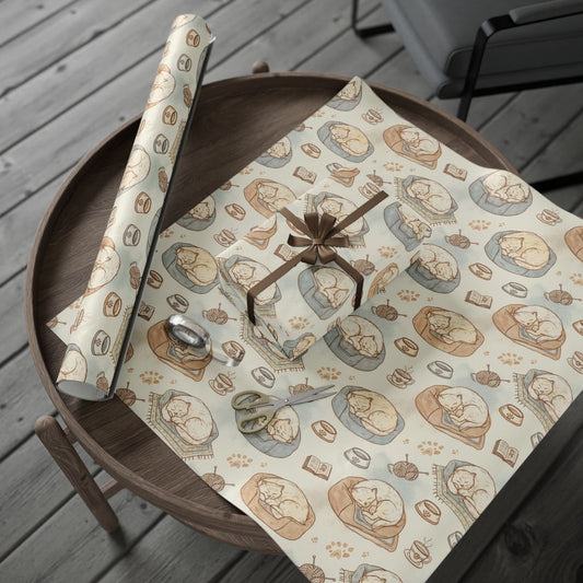 Cozy Cat Pattern Wrapping Paper for Unique Gifts