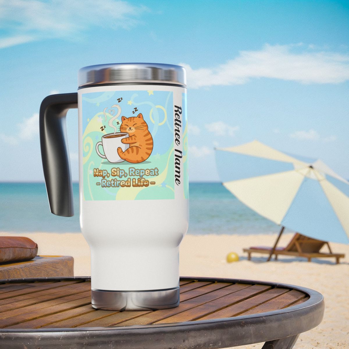 Cat Lover's Funny Lazy Cat Illustration Mug