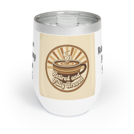 Retired and Fully Brewed Coffee Mug with Lid Stainless Steel