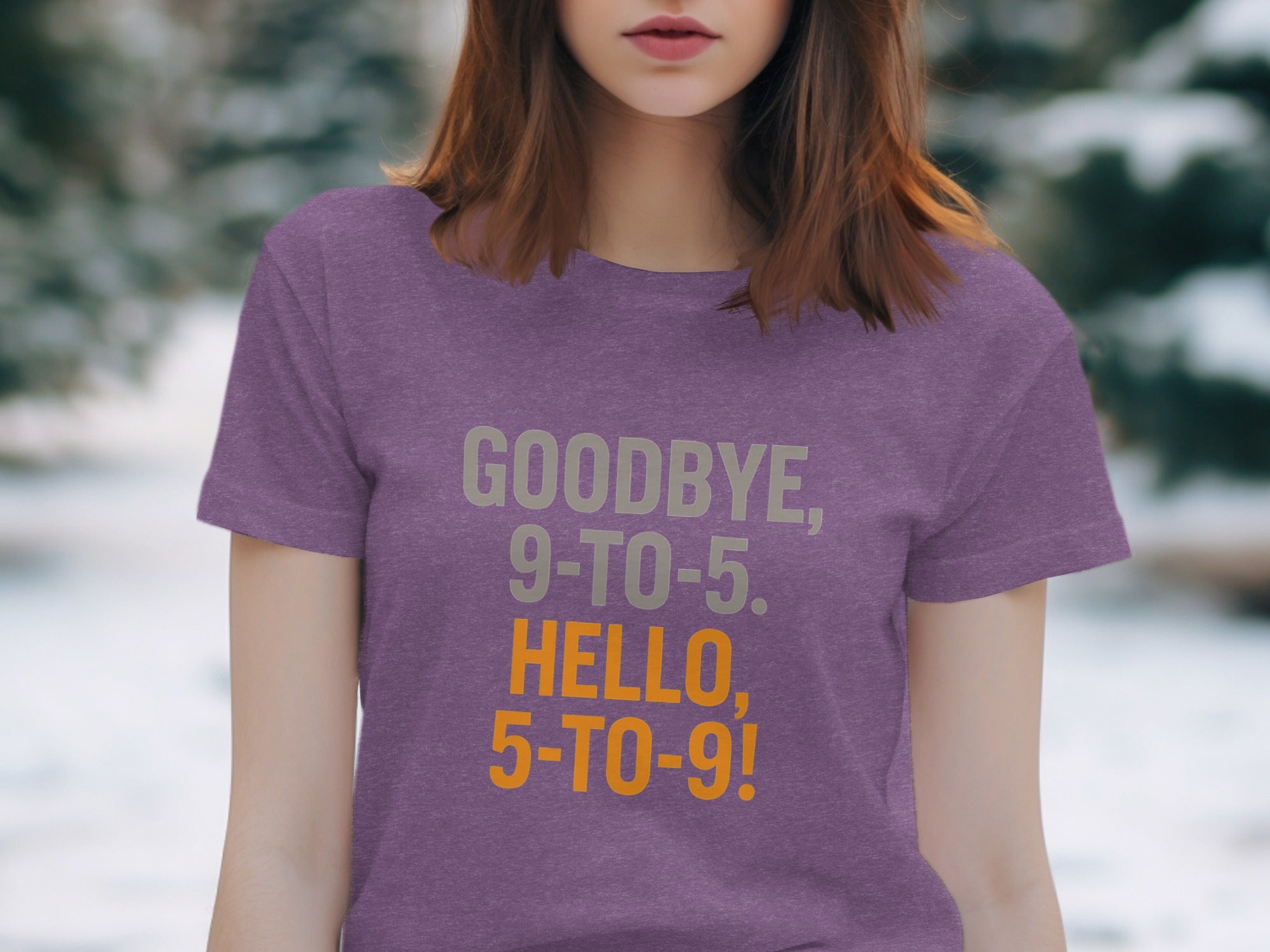 Goodbye 9-to-5 Hello 5-to-9 | Dark Heaterh Color Bella T-Shirts - Retiree Gifts Retirement Party
