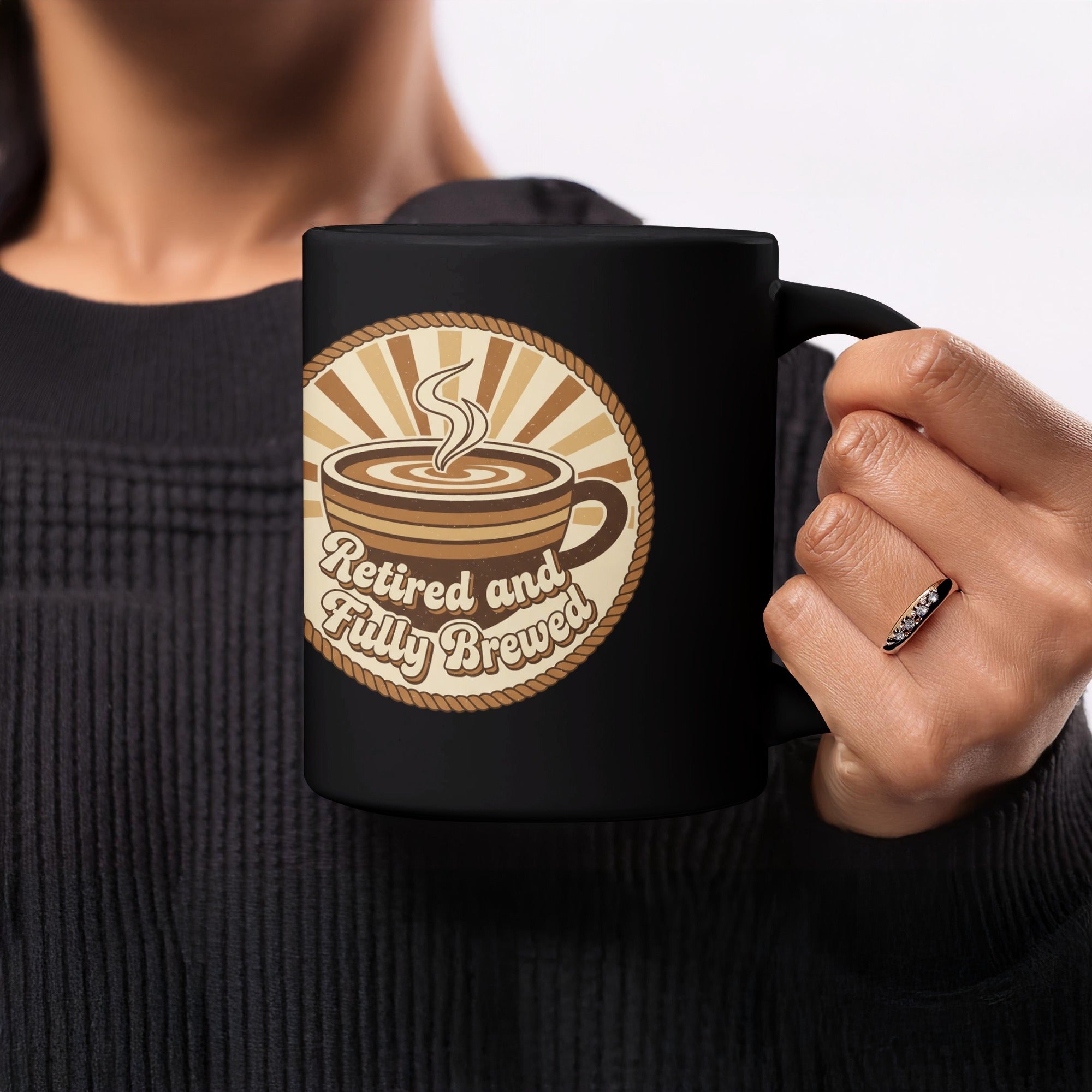 Retired and Fully Brewed coffee mug