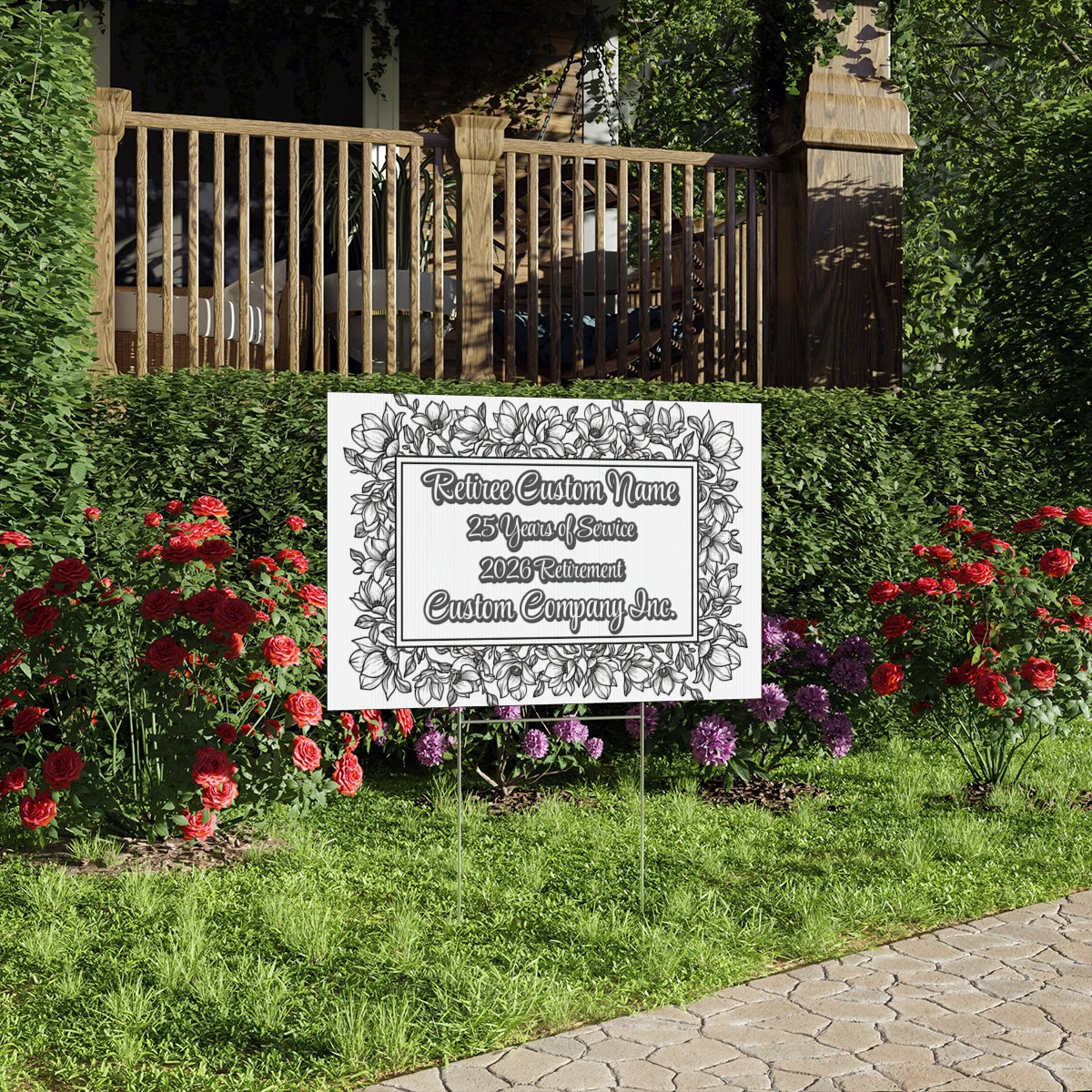 Retirement Custom Name Yard Sign for 25 Years Service product