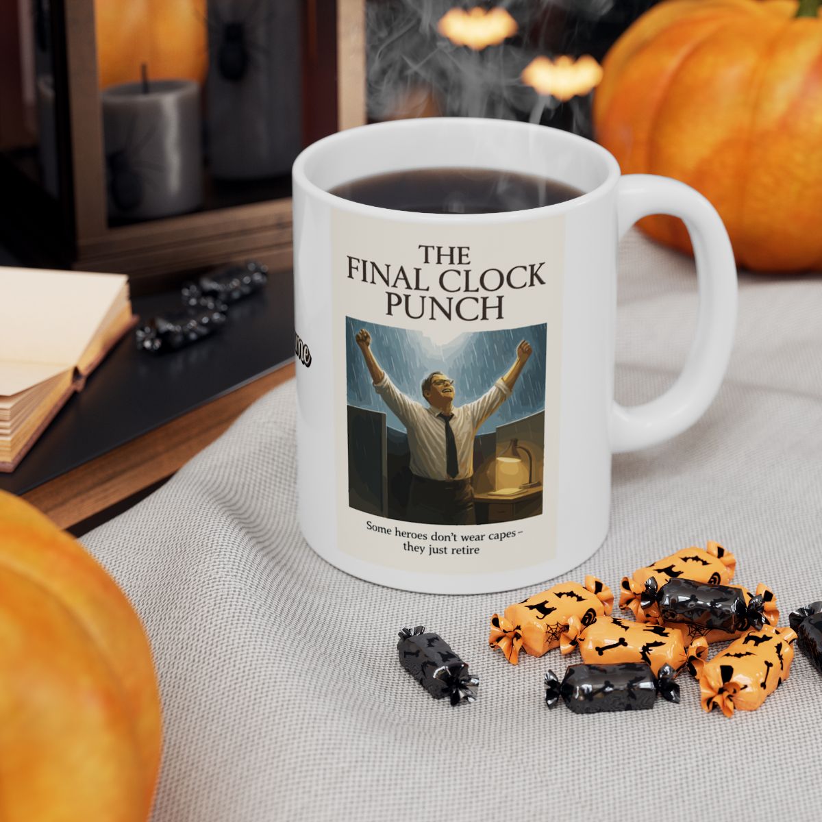 The Final Clock Punch Some heroes don't wear capes | Celebrate retirement with Personalized Microwavable Ceramic Mugs 11oz 15oz 20oz - Retiree Gifts Retirement Party
