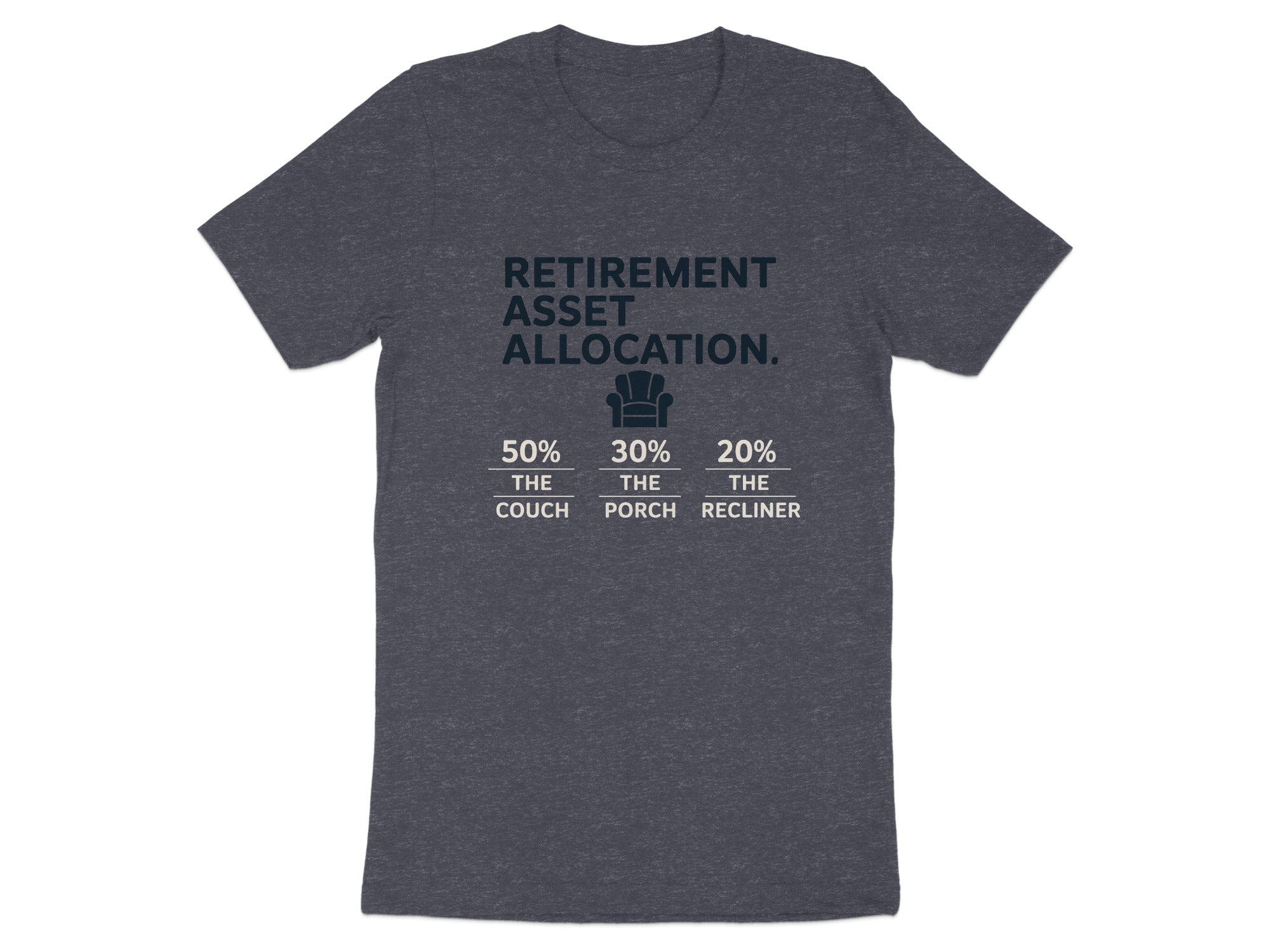Retirement Asset Allocation | Customizable with Retiree's Name Dark Heaterh Color Bella T-Shirts - Retiree Gifts Retirement Party