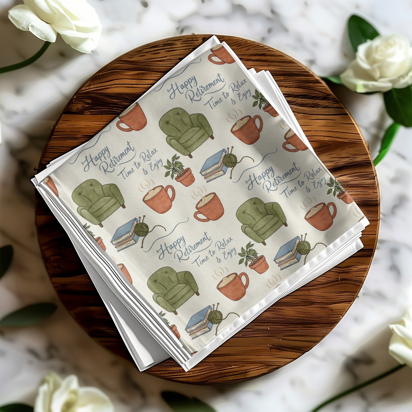Happy Retirement Time to Relax Design Customized Napkins