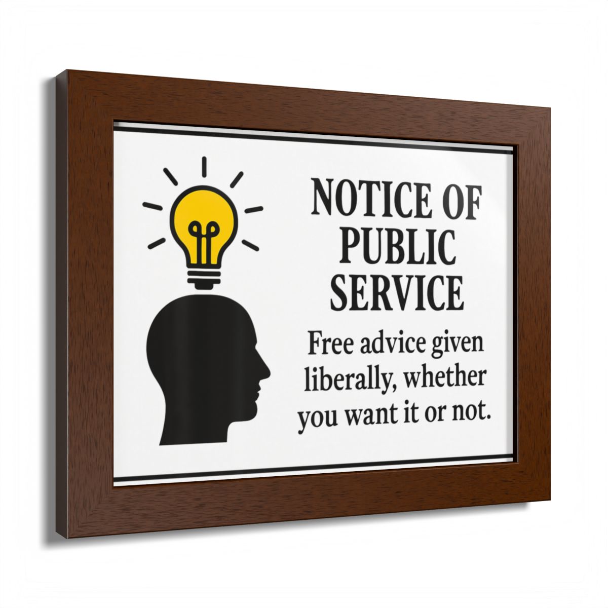 Notice Of Public Service Advice Given Framed Art Posters - Retiree Gifts Retirement Party