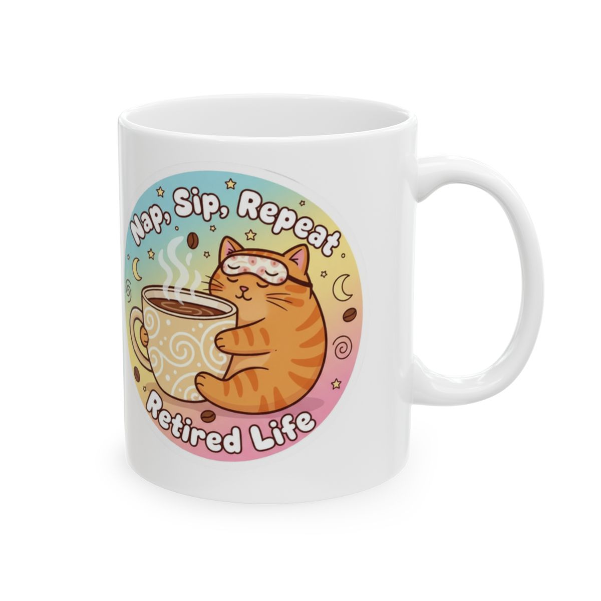 Nap Sip Repeat Retired Life Cat Mug Product