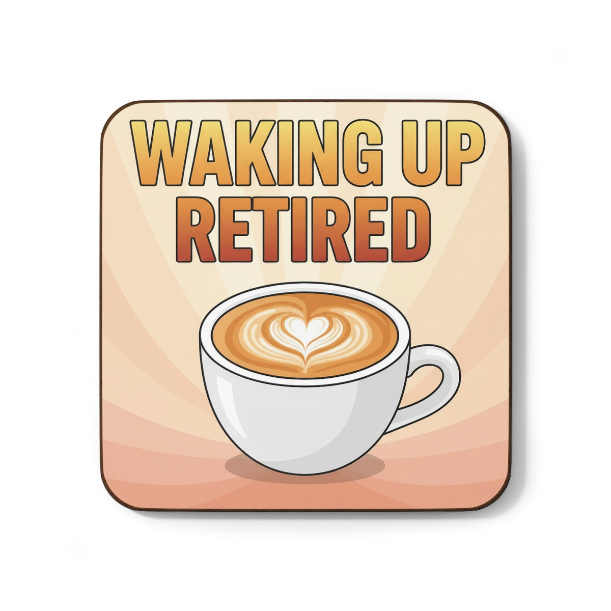 Waking Up Retired Coffee Coaster with Fun Design