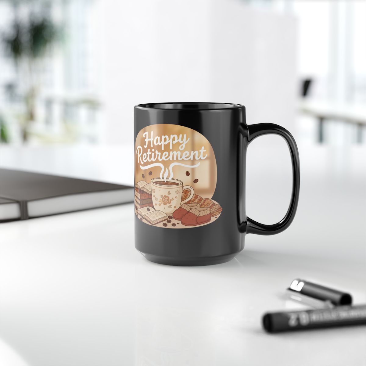 Happy Retirement Coffee and Pastries Design Mug