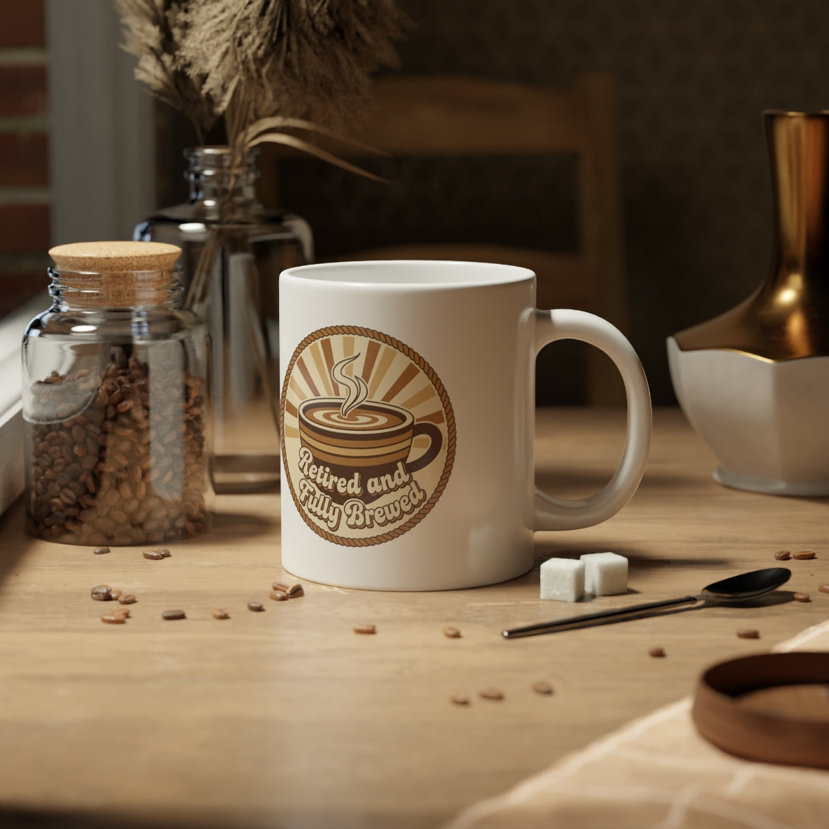 Retired and Fully Brewed Funny Coffee Mug for Coffee Lovers