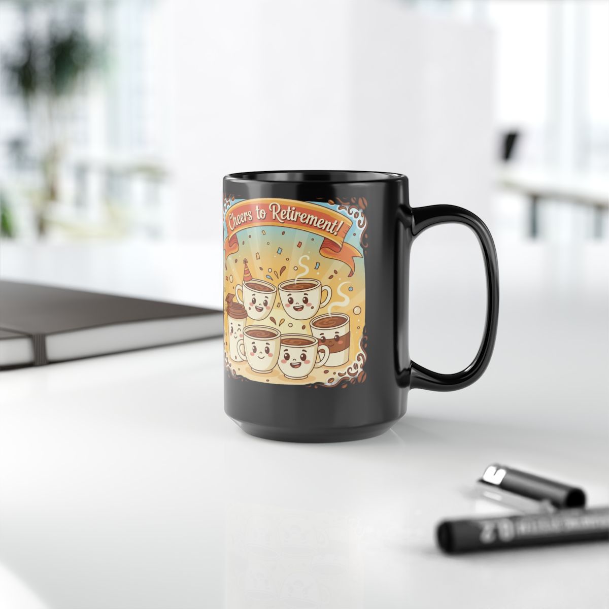 Cheers to Retirement with Cute Cofee Cups Mug