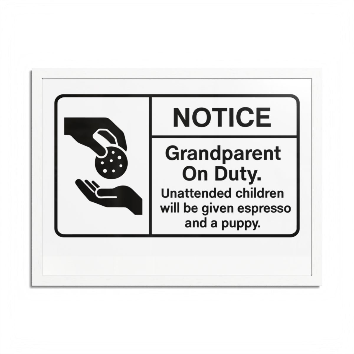 Grandparent On Duty Warning Funny Framed Art Posters - Retiree Gifts Retirement Party