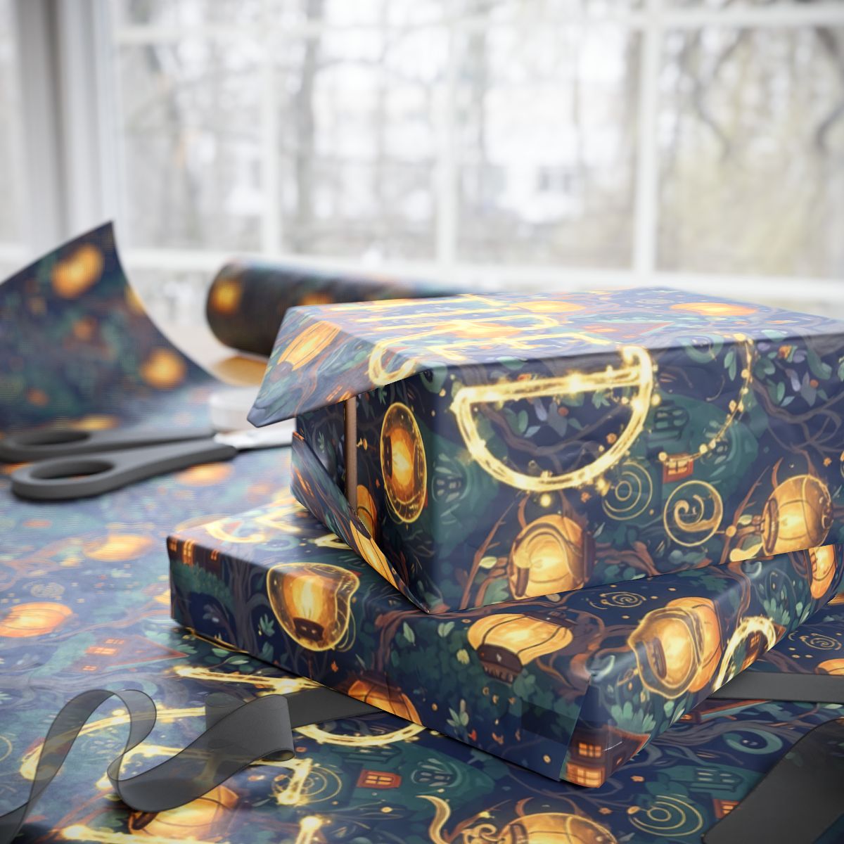 Christmas Themed Luminous Wrapping Paper Rolls