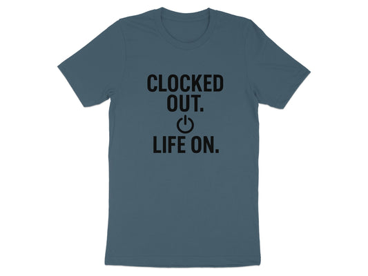 Clocked Out Life On Dark Heaterh Color Bella T-Shirts - Retiree Gifts Retirement Party