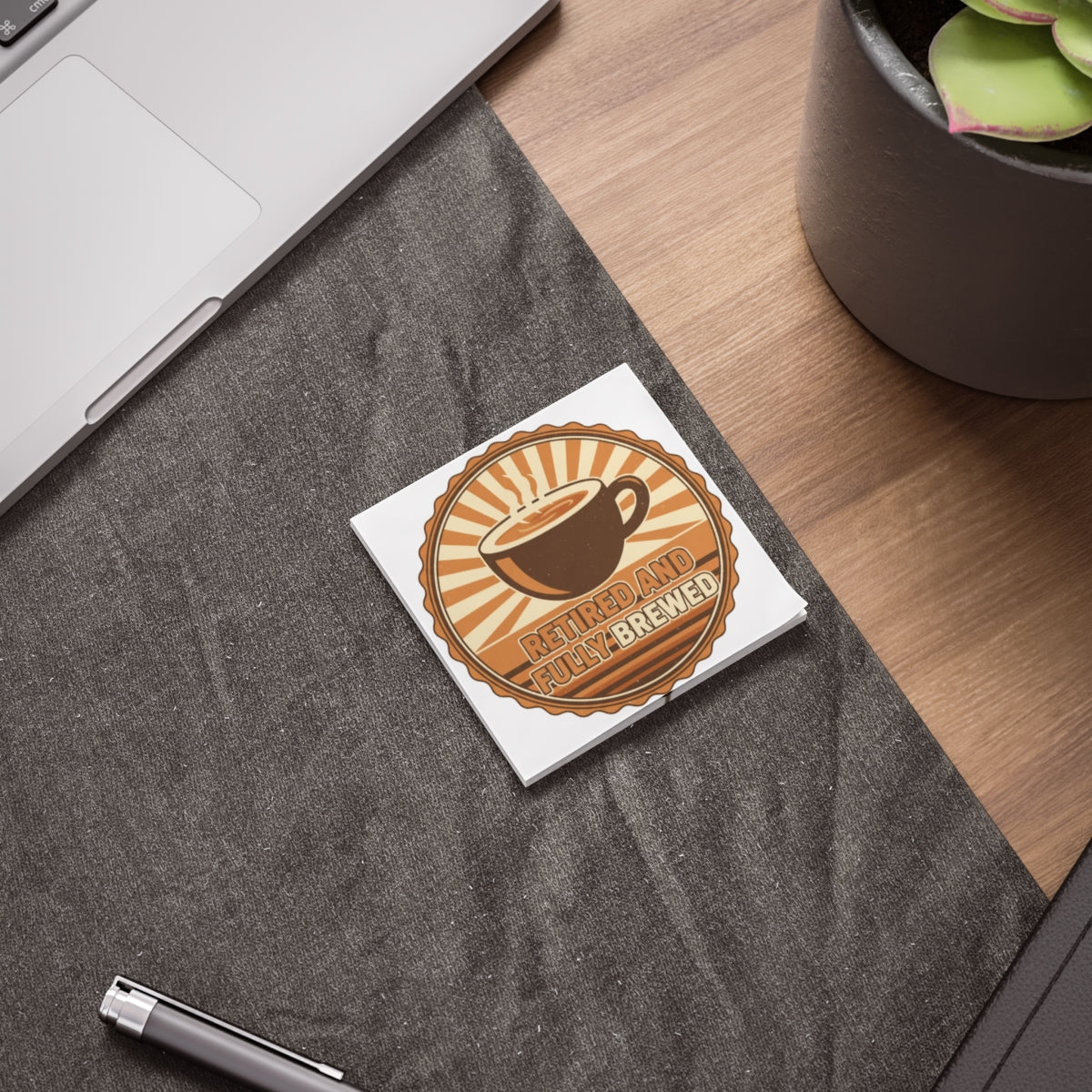 Retired and Juicy Brewed Coffee Themed Sticker