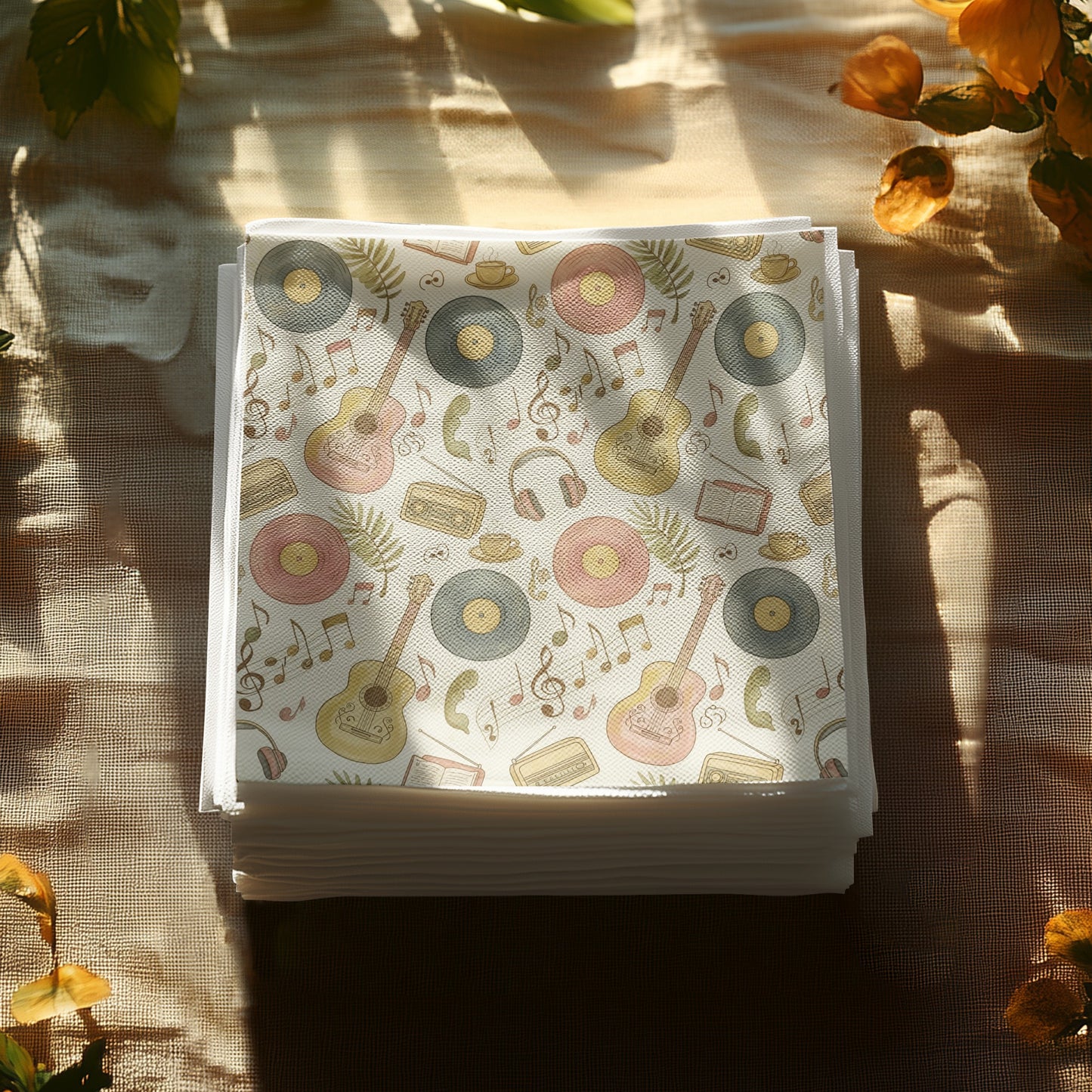 Vintage Music Pattern Printed Napkins Product