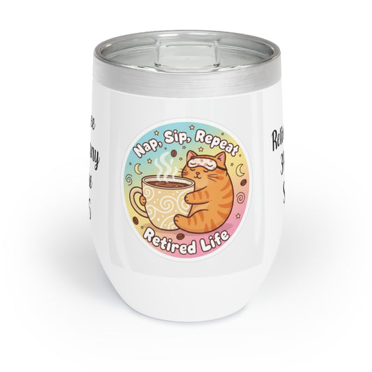 Nap Sip Repeat Retired Life Funny Cat Tumbler