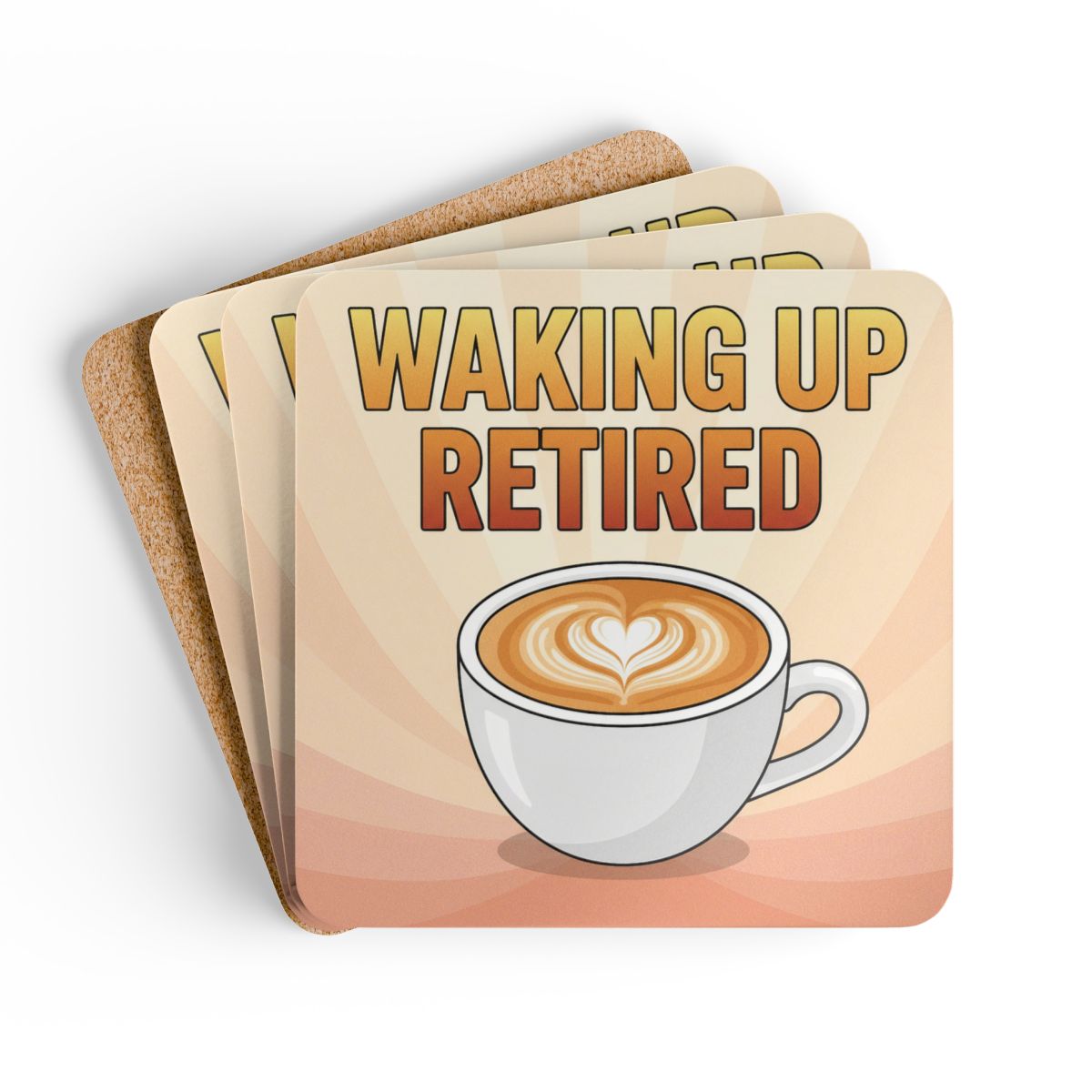 Waking Up Retired Coffee Themed Home Decor Coasters