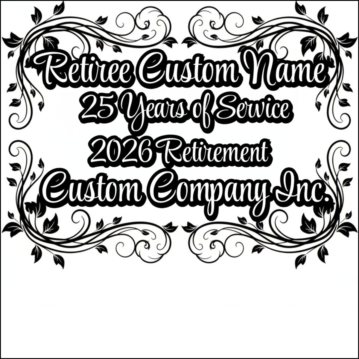 Retiree Custom Name 25 Years of Service 2026 Retirement Product