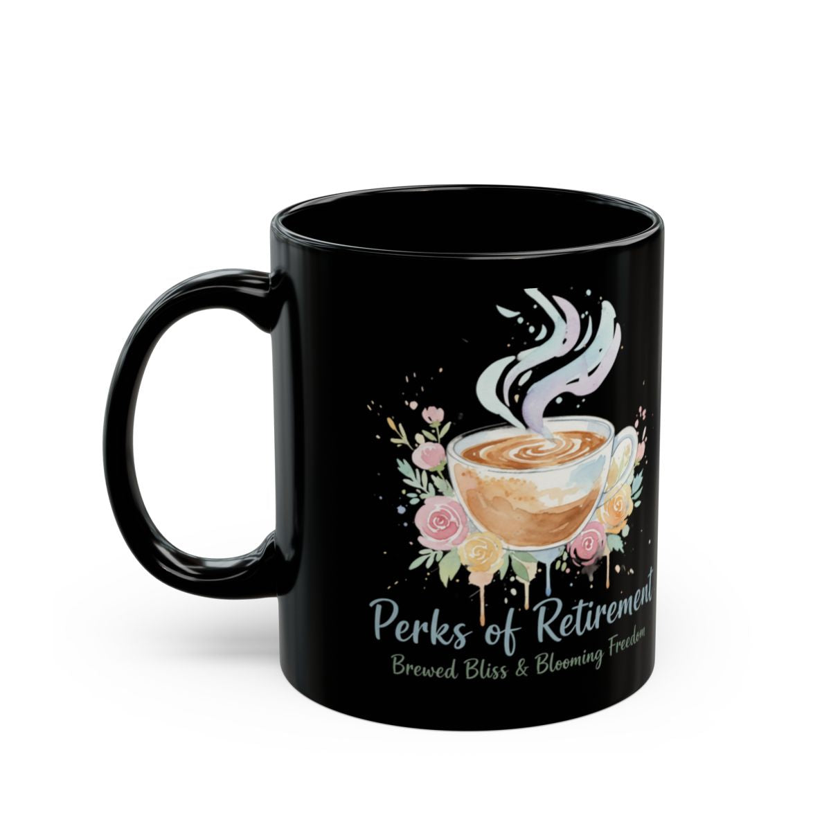 Perks of Retirement Brewed Bliss Blooming Freedom Mug