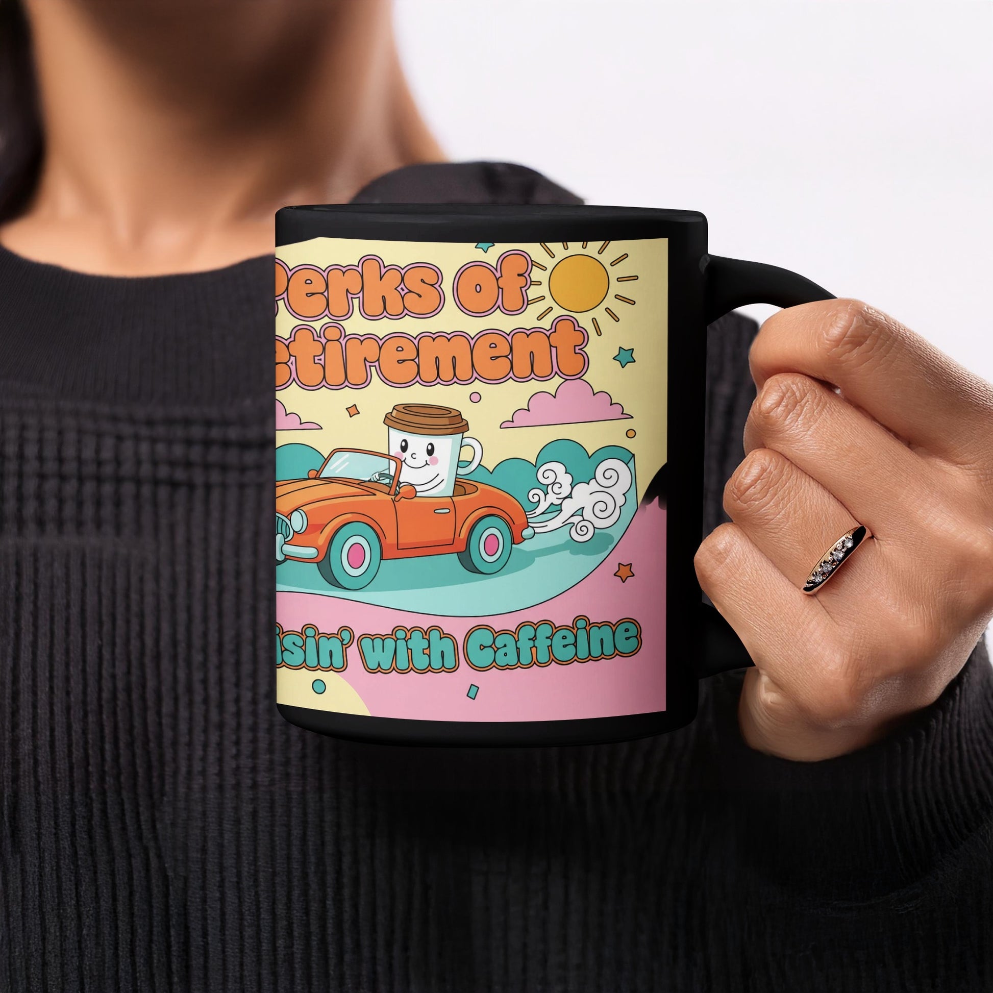 Perks of Retirement Cruisin with Caffeine Mug