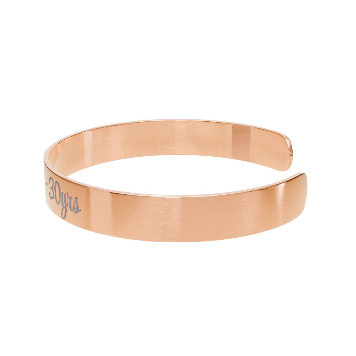 Engraved 30 Years Rose Gold Tone Bracelet Jewelry
