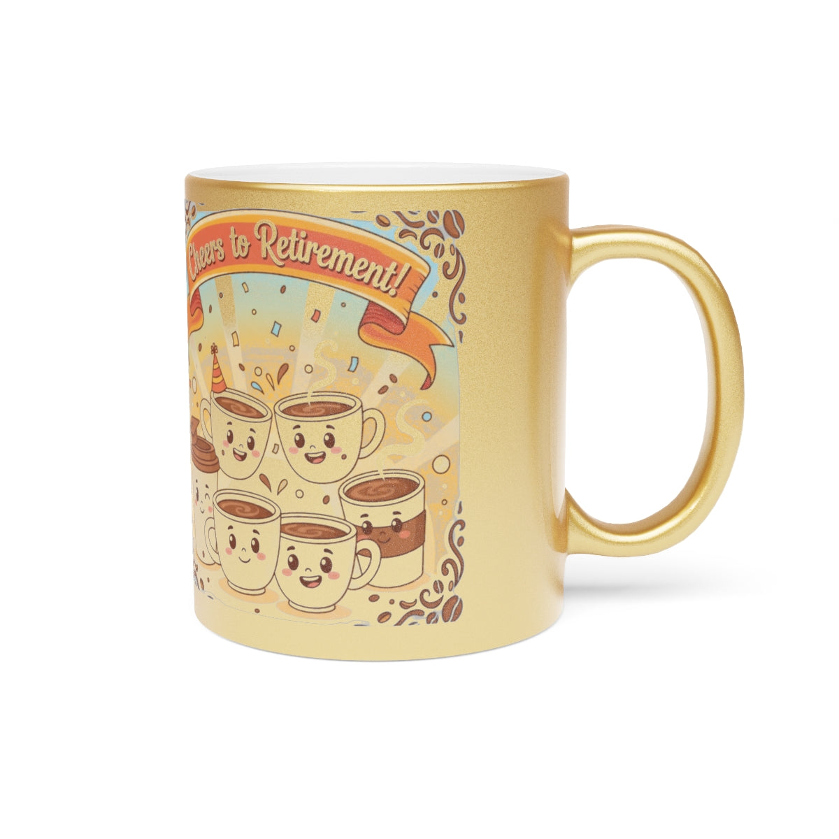 Cheers to Retirement Coffee Mug with Cute Artwork