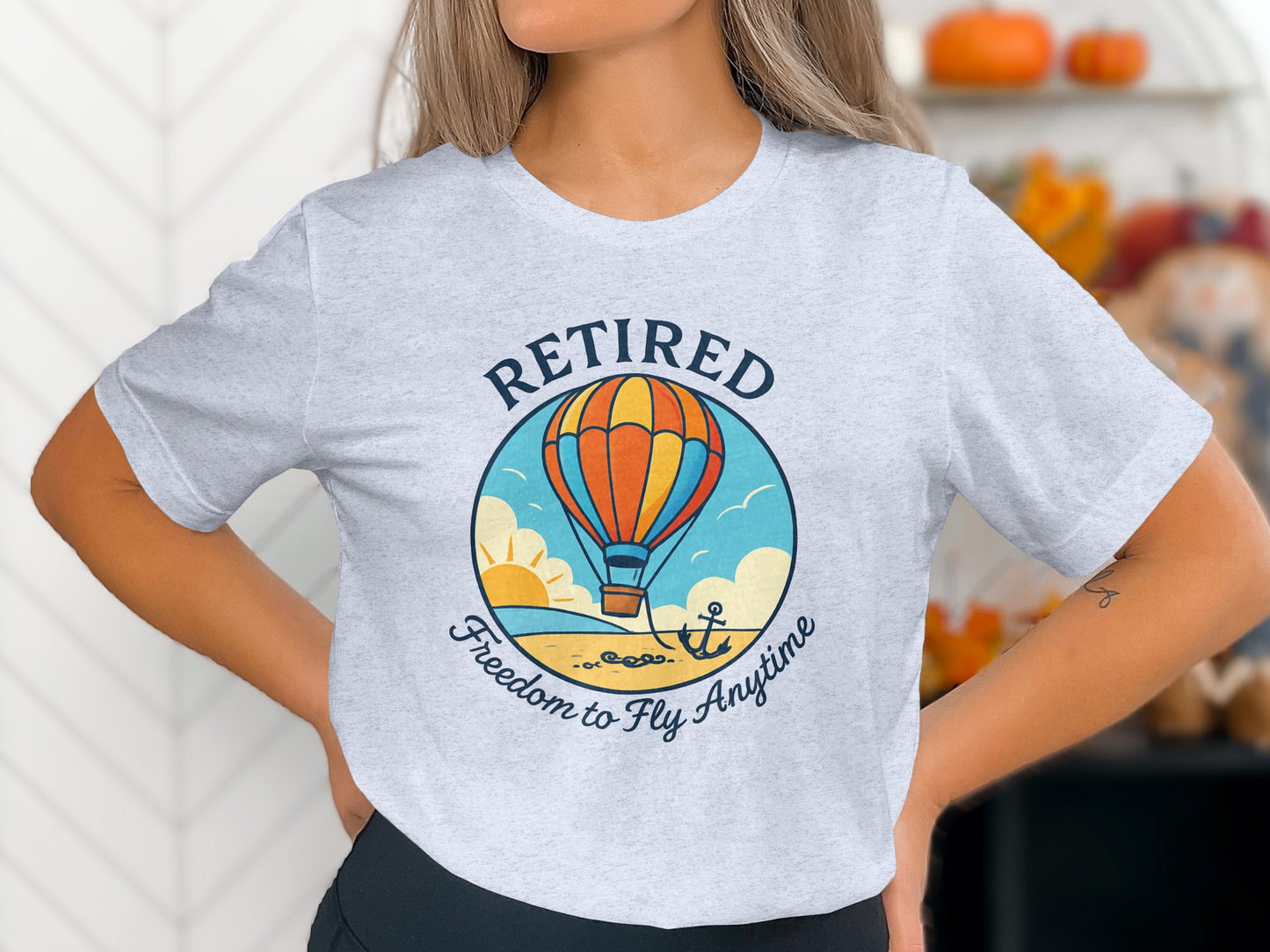 Retired Freedom to Fly Anytime | Ideal Retirement Gift | Soft Color Bella T-Shirts - Retiree Gifts Retirement Party