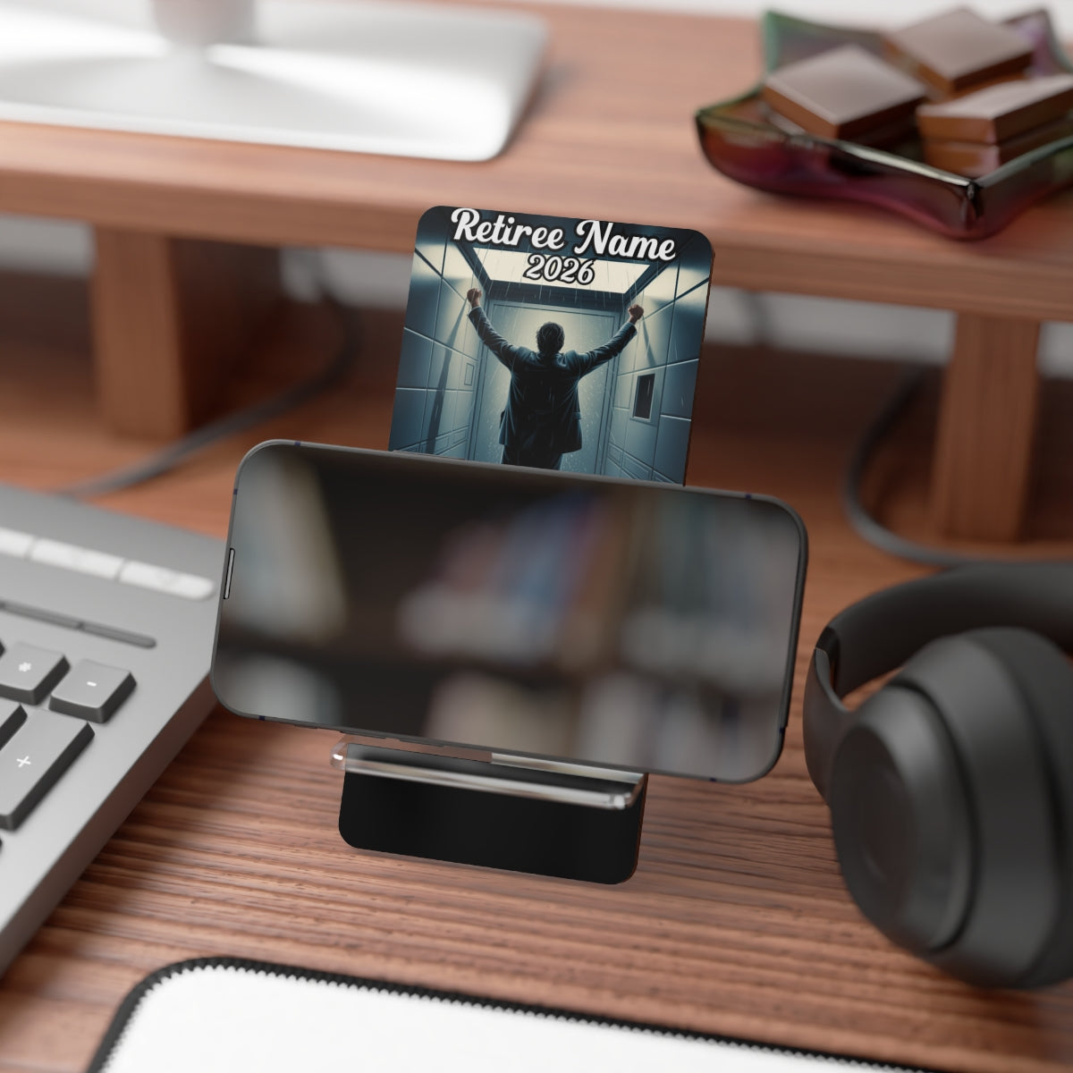 The Freedom Files Freedom One Resignation Letter Away | Personalized Mobile Phone Display Stand - Retiree Gifts Retirement Party