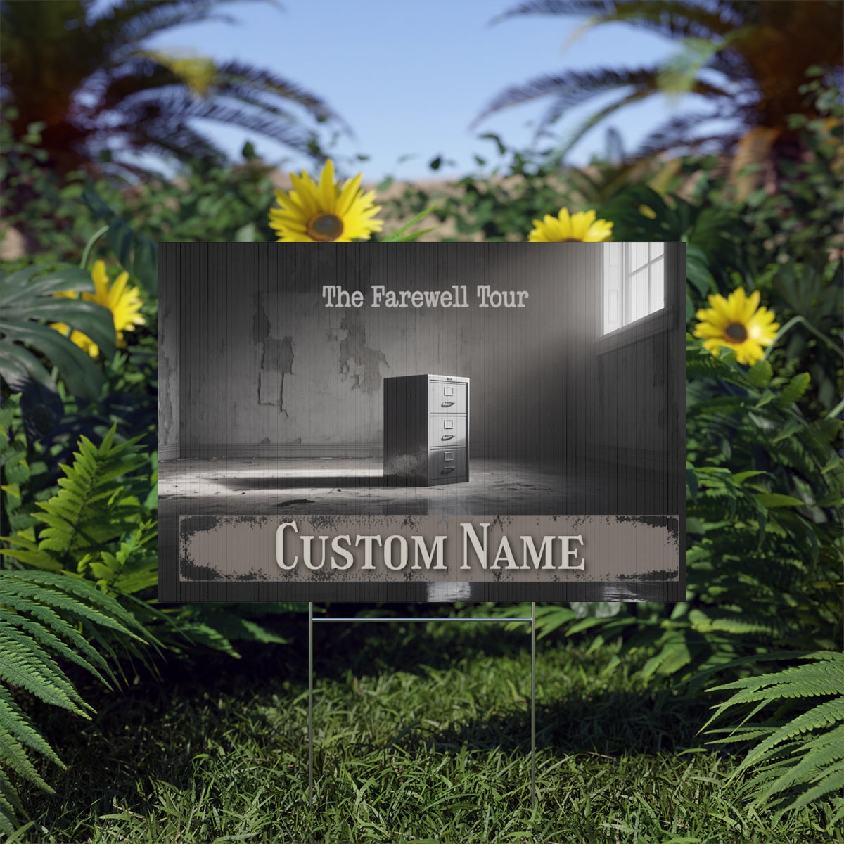 The Farewell Tour Room Scene Image Style Vinyl Banner or Yard Sign - Retiree Gifts Retirement Party