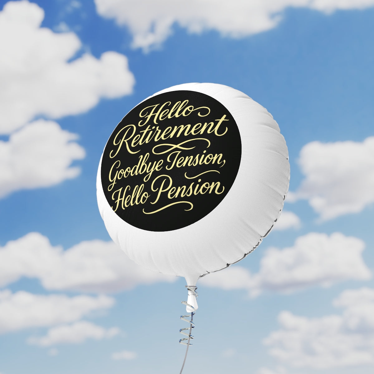 Hello Retirement Goodbye Tension Hello Pension | Retirement Saying | Hello Retirement Mylar Ballons 11in or 22in - Retiree Gifts Retirement Party