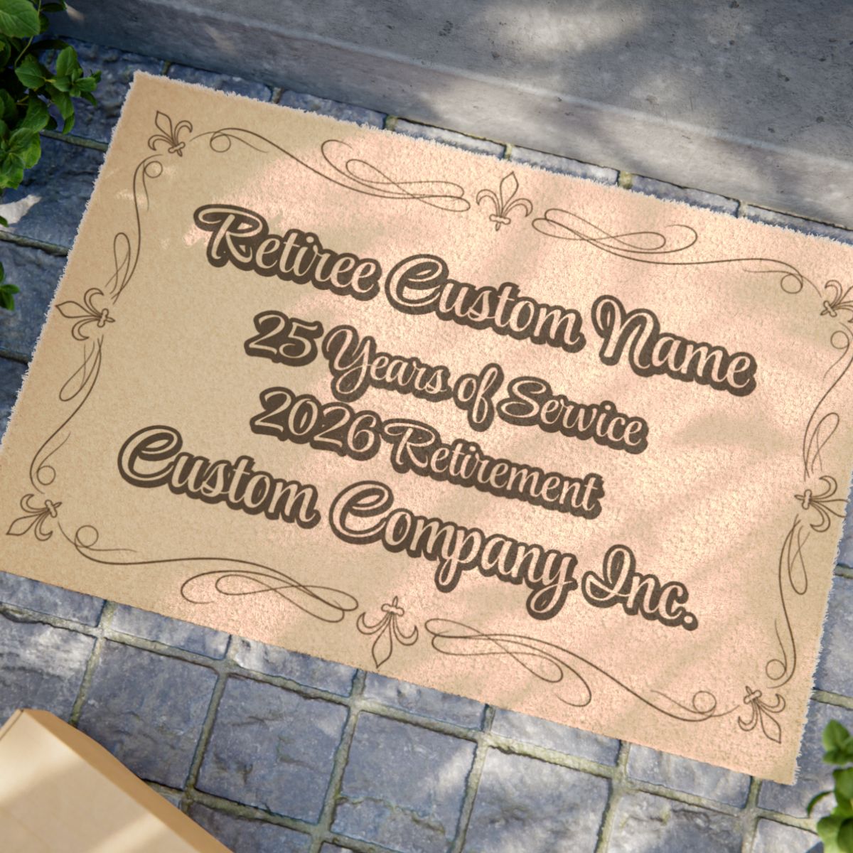 Personalized 25 Years of Service Retirement Doormat