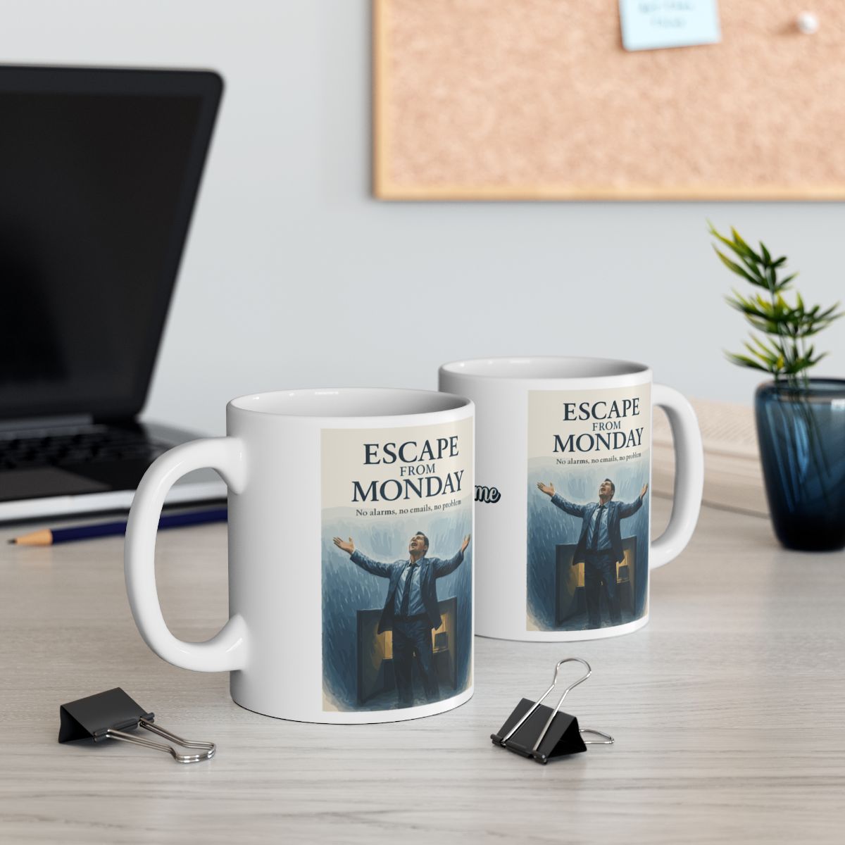 Escape From Monday No alarms no emails no problem | Personalized Microwavable Ceramic Mugs 11oz 15oz 20oz - Retiree Gifts Retirement Party