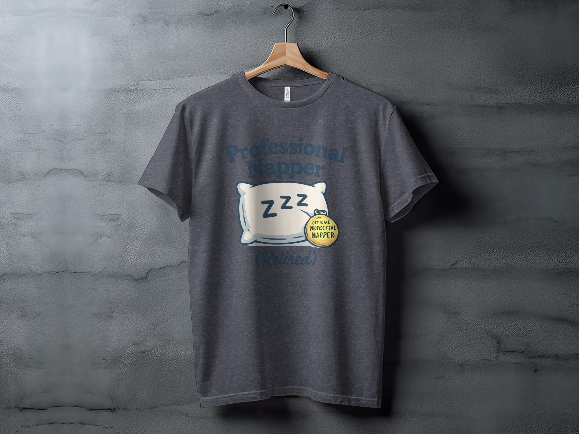 Professional Napper Retired T-Shirt | Official Profistial Napper | Dark Heaterh Color Bella T-Shirts - Retiree Gifts Retirement Party