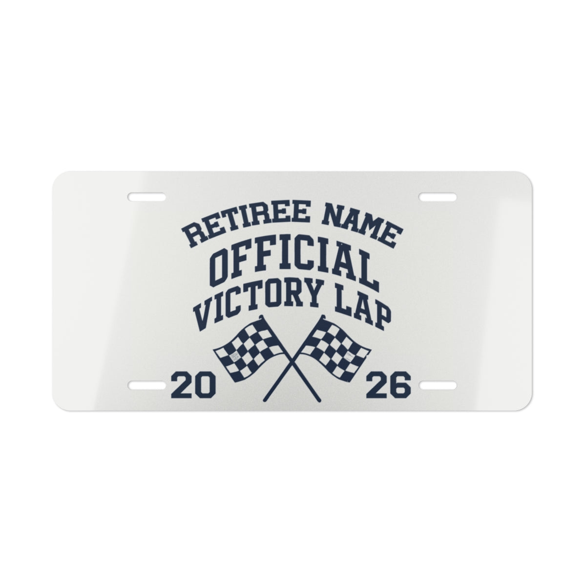 Official Victory Lap 2024 Personalizable Vanity License Plate - Retiree Gifts Retirement Party