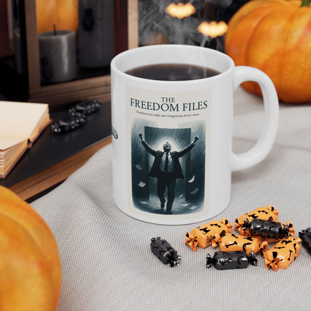 The Freedom Files Freedom was Only One Away | |Perfect retirement gifts for all Personalized Microwavable Ceramic Mugs 11oz 15oz 20o - Retiree Gifts Retirement Party